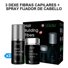 3 Dexe Fibras Capilares + Spray Fijador De Cabello