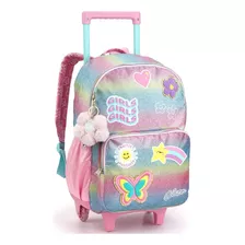 Mochila De Rodinha Escolar Juvenil Arco-íris