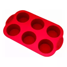 Forma Cupcake Em Silicone 6 Cavidades Petit Gateau Empada