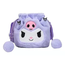 Bolsa Morral Bandolera Afelpada Peluche Kawaii Melody Kuromi