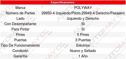 Kit 2 Espejos (de Calidad) Mini Cooper 02-10 Polyway Foto 3