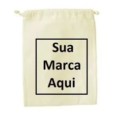 200 Saquinhos 20x20 Personalizadas 100% Algodão Cru 