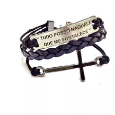 Pulseira Masculina Tudo Posso Naquele Que Me Fortalece