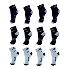 Kit Com 12 Pares De Meia Soquete Masculina Esportiva