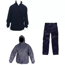 Kit Frio Campera Trucker Con Capucha Buzo Polar Mas Pantalo