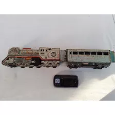 Antiguo Tren Locomotora Chapa Litografiada Vispa Halcón Exp