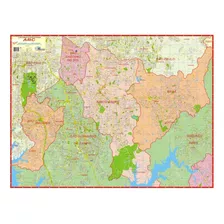 Mapa São Paulo Região Abc Abcd Ruas Rota Poster Geográfico