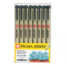 Plumones Punta Pincel Sakura Pigma Set 8 Colores Color Multicolor