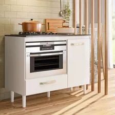 Balcão Para Cooktop E Forno Branco Nicioli Fit