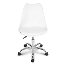 Cadeira De Escritorio Eames Giratoria Estofada Branca - Moob Cor Branco Material Do Estofamento Couro Sintético