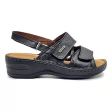 Sandalias Mujer De Cuero Super Confort Velcros Regulables