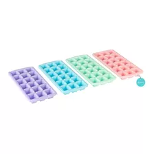 Set 4 Cubetera Hielera Plástico Colores Pastel Hielo Freezer