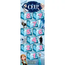 Tapete Jogo Amarelinha Lavável Sensorial Educativo Frozen 