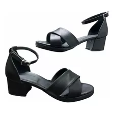 Sam123 Sandalias Taco Eco Talles Grandes Eve Negras