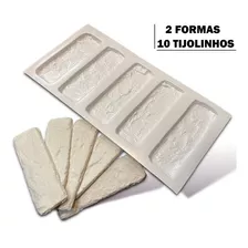 02 Moldes De Plástico Para 5 Tijolinhos De Gesso 3d 