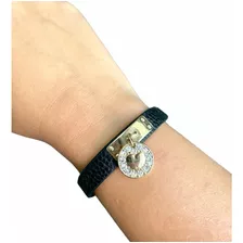 Pulsera Swarovski Crystals Heart Leather Exclusiva Golden