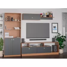 Combo Mesa Tv + Biblioteca + Repisa Living Modular Rack