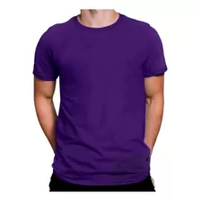 Camiseta Lisa 100% Algodão Premium Roxa Camisa Masculina