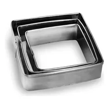 Jogo De Cortador Inox Quadrado P/ Massas, Pastas E Biscoitos