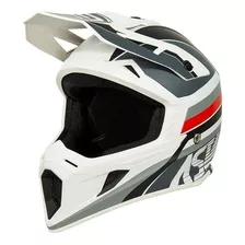 Capacete Fechado Asw Core Torn Motocross Trilha Reforçado Tamanho Do Capacete 56 Cor Branco-cinza