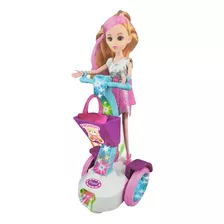 Car Balance - Boneca No Hoverboard Musical Cor Rosa