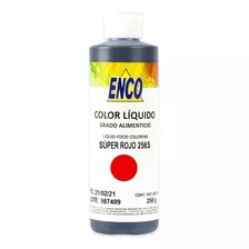 Colorante Liquido Super Rojo 250 Ml Enco Aerografo 2565-250