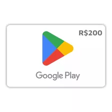 Cartão Google Play Store Gift Card R$200 Reais Br