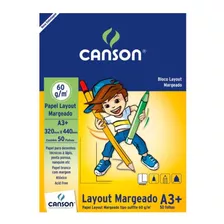 Bloco Canson Layout Margeado Linha Estudante 63g/m² A3+ C