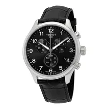 Reloj Tissot T116.617.16.057.00 Chrono Xl Con Bisel De Piel Negro, Color Plateado