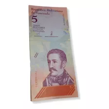 Billete De Venezuela Nuevo Y Original De 5 Bolívares 