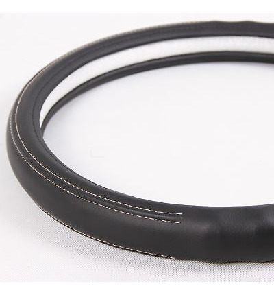 Black Pvc Leather Great Comfort Slip-on Steering Wheel C Jjd Foto 6
