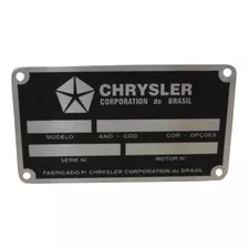 Plaqueta De Identificação Chrysler Dodge Polara Dart Charger