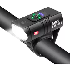 Farol Bike 2 Led Bicicleta T6 Usb Com Medidor Recarregável