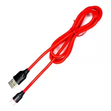 Cabo Usb De Dados E Carregador Turbo Tipo C 2.4a Cor Vermelho Com Preto