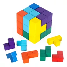 Cubo Soma De Madera 3d Rompecabezas Inteligente Educativo
