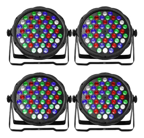 Cañón De Leds Rgb 54w Rítmico Dmx Multicolor, 4 Piezas