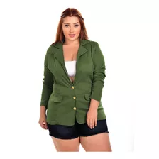 Blazer Casaquinho Social Inverno Blusa Frio Feminina Botões