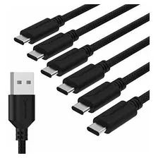 Sabrent 6pack 22 Awg Premium 6 Pies Usbc A Usb A 20 Sync Y C