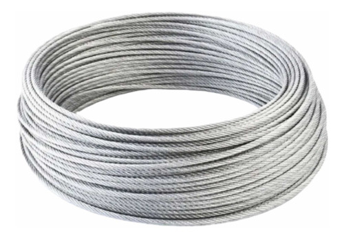 Piola Cable De Acero Galvanizado 3 Mm Rollo 50 Metros