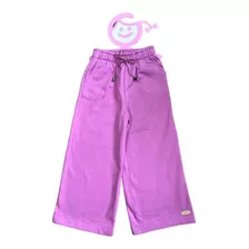 Calca Feminino Infantil Wide Leg Moletom Roxo Kely Kety