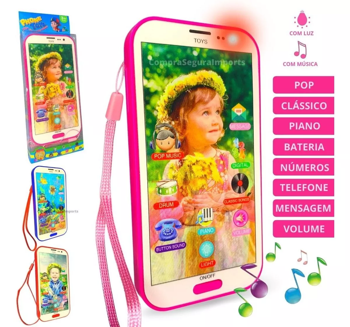 Brinquedo Telefone Celular Musical Infantil Sons Phone Touch