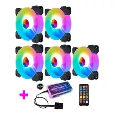 Kit De 5 Ventiladores + Hub + Control 120mm Lovingcool Argb