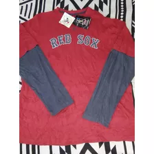 Playera Manga Larga Mlb Red Sox Boston Majestic Xl Training