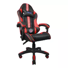 Silla De Escritorio Nasa Jupiter Gamer Ergonómica Negra Y Roja Con Tapizado De Tejido Sintético Pu