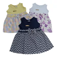Vestido De Bebê Menina Roupa De Criança Kit Com 3 Vestidos