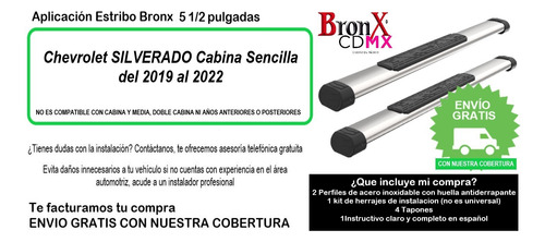 Estribos Bronx Chevrolet Silverado 2019-2020 Cabina Sencilla Foto 9