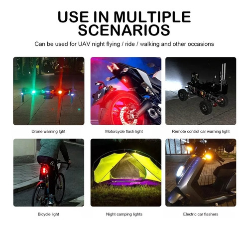Estrobo Luces Led Recargable Auto Moto Bici Drones  Foto 9