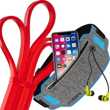 Elastico Super Band + Pochete Corrida Celular Exercícios Fit