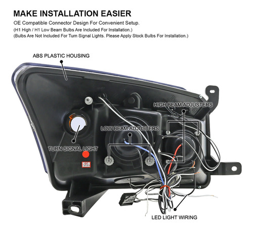 Par Faro Negro Led Dodge Caliber Sxt 2009 2.4l Foto 3