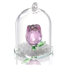 Figurina De Flor De Rosa Encantada Cristal Una Cúpula ...